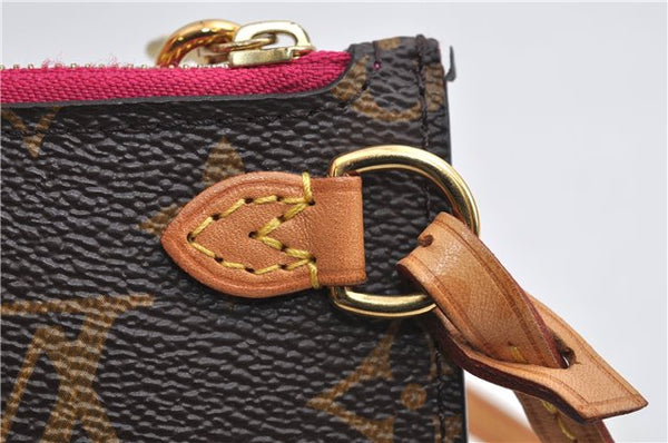 Authentic Louis Vuitton Monogram Neverfull Pouch Purse Clutch Bag Pink LV 6565F