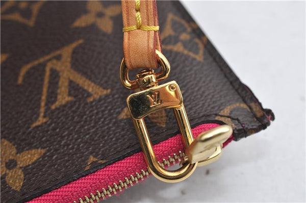 Authentic Louis Vuitton Monogram Neverfull Pouch Purse Clutch Bag Pink LV 6565F