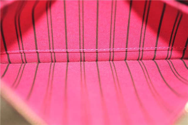 Authentic Louis Vuitton Monogram Neverfull Pouch Purse Clutch Bag Pink LV 6565F