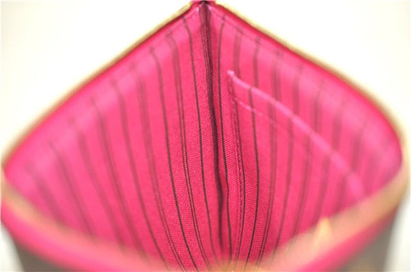 Authentic Louis Vuitton Monogram Neverfull Pouch Purse Clutch Bag Pink LV 6565F