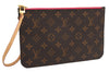 Authentic Louis Vuitton Monogram Neverfull Pouch Purse Clutch Bag Pink LV 6567F