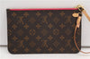 Authentic Louis Vuitton Monogram Neverfull Pouch Purse Clutch Bag Pink LV 6567F