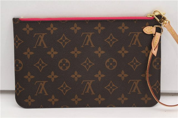 Authentic Louis Vuitton Monogram Neverfull Pouch Purse Clutch Bag Pink LV 6567F