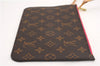 Authentic Louis Vuitton Monogram Neverfull Pouch Purse Clutch Bag Pink LV 6567F