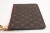 Authentic Louis Vuitton Monogram Neverfull Pouch Purse Clutch Bag Pink LV 6567F