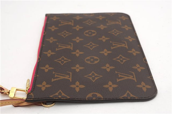Authentic Louis Vuitton Monogram Neverfull Pouch Purse Clutch Bag Pink LV 6567F
