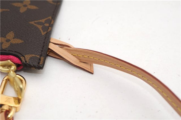 Authentic Louis Vuitton Monogram Neverfull Pouch Purse Clutch Bag Pink LV 6567F
