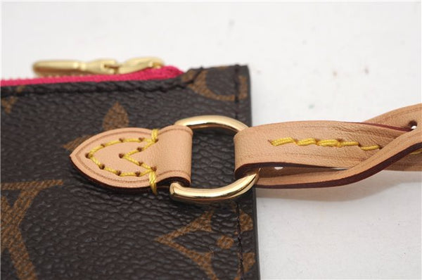 Authentic Louis Vuitton Monogram Neverfull Pouch Purse Clutch Bag Pink LV 6567F