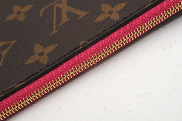 Authentic Louis Vuitton Monogram Neverfull Pouch Purse Clutch Bag Pink LV 6567F