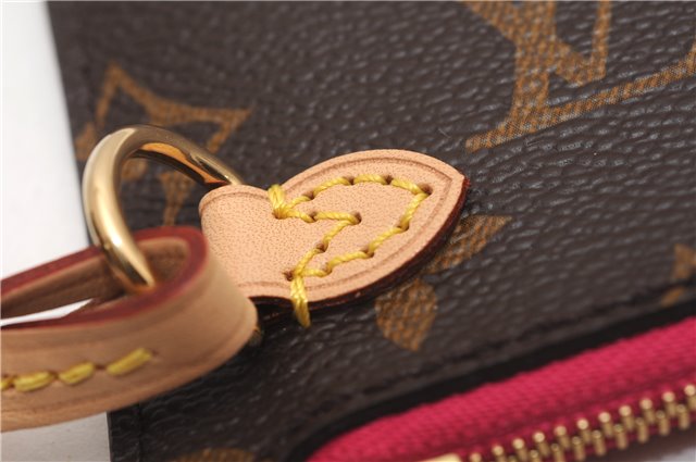 Authentic Louis Vuitton Monogram Neverfull Pouch Purse Clutch Bag Pink LV 6567F