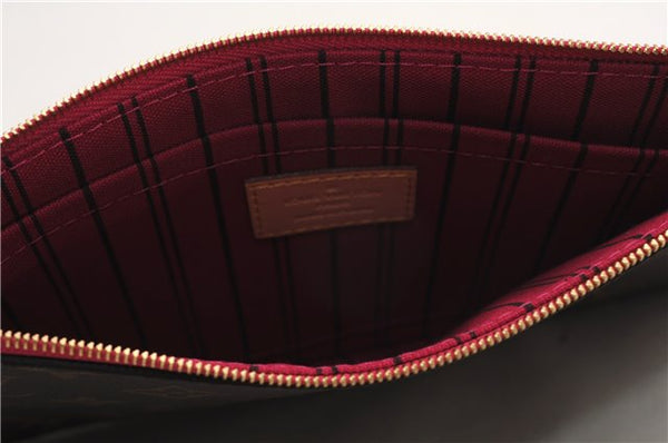 Authentic Louis Vuitton Monogram Neverfull Pouch Purse Clutch Bag Pink LV 6567F