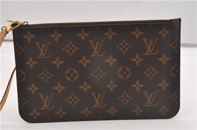 Authentic Louis Vuitton Monogram Neverfull Pouch Purse Clutch Bag LV 6569F