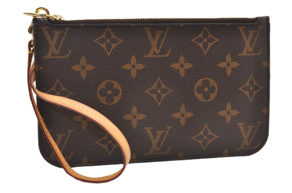 Authentic Louis Vuitton Monogram Neverfull Pouch Purse Clutch Bag LV 6572F