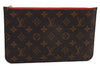 Authentic Louis Vuitton Monogram Neverfull Pouch Purse Clutch Bag Red LV 6574F