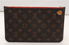 Authentic Louis Vuitton Monogram Neverfull Pouch Purse Clutch Bag Red LV 6574F