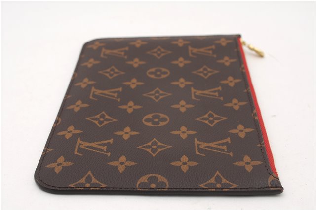 Authentic Louis Vuitton Monogram Neverfull Pouch Purse Clutch Bag Red LV 6574F