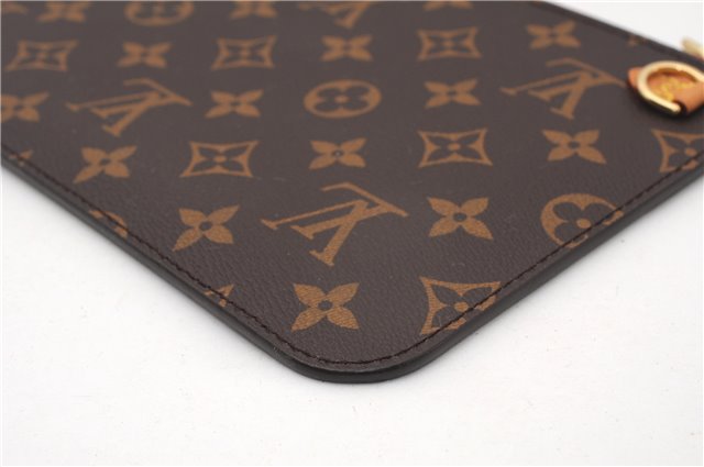 Authentic Louis Vuitton Monogram Neverfull Pouch Purse Clutch Bag Red LV 6574F