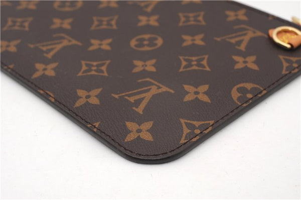 Authentic Louis Vuitton Monogram Neverfull Pouch Purse Clutch Bag Red LV 6574F