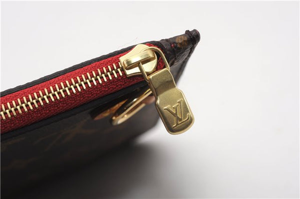 Authentic Louis Vuitton Monogram Neverfull Pouch Purse Clutch Bag Red LV 6574F