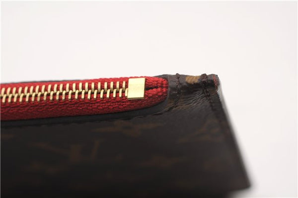 Authentic Louis Vuitton Monogram Neverfull Pouch Purse Clutch Bag Red LV 6574F