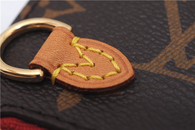 Authentic Louis Vuitton Monogram Neverfull Pouch Purse Clutch Bag Red LV 6574F