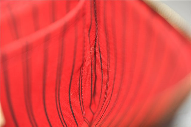 Authentic Louis Vuitton Monogram Neverfull Pouch Purse Clutch Bag Red LV 6574F