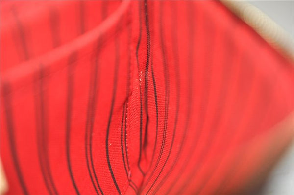 Authentic Louis Vuitton Monogram Neverfull Pouch Purse Clutch Bag Red LV 6574F