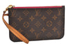Authentic Louis Vuitton Monogram Neverfull Pouch Purse Clutch Bag Pink LV 6575F