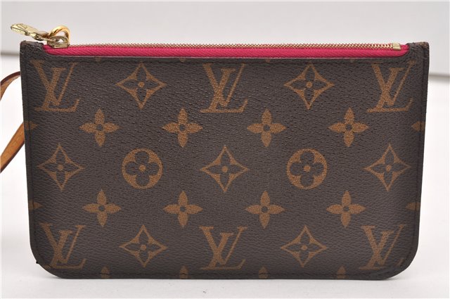 Authentic Louis Vuitton Monogram Neverfull Pouch Purse Clutch Bag Pink LV 6575F