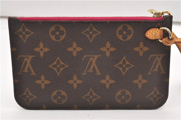 Authentic Louis Vuitton Monogram Neverfull Pouch Purse Clutch Bag Pink LV 6575F