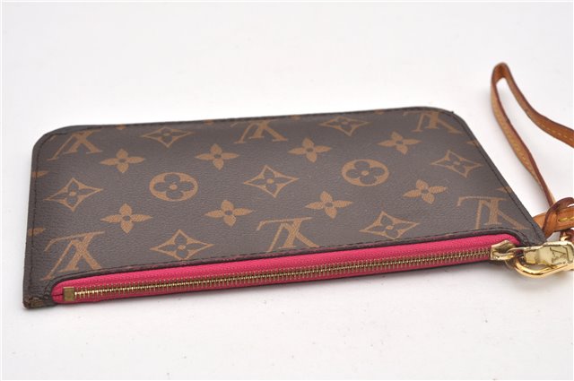 Authentic Louis Vuitton Monogram Neverfull Pouch Purse Clutch Bag Pink LV 6575F