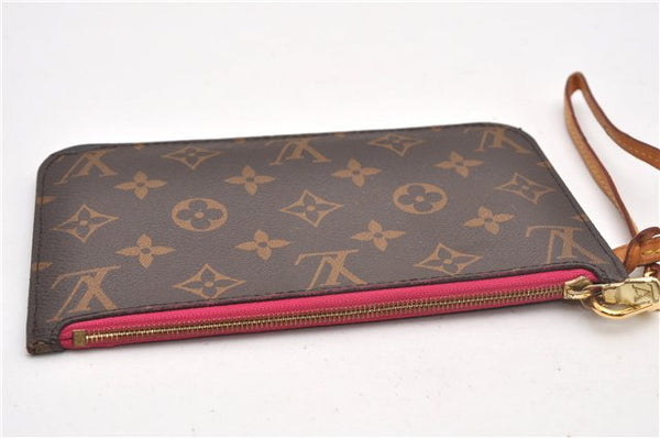 Authentic Louis Vuitton Monogram Neverfull Pouch Purse Clutch Bag Pink LV 6575F