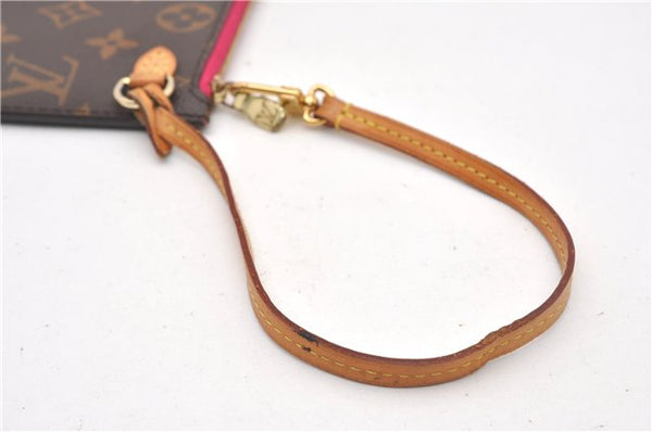 Authentic Louis Vuitton Monogram Neverfull Pouch Purse Clutch Bag Pink LV 6575F