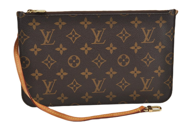 Authentic Louis Vuitton Monogram Neverfull Pouch Purse Clutch Bag LV 6576F