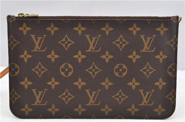 Authentic Louis Vuitton Monogram Neverfull Pouch Purse Clutch Bag LV 6576F