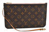 Authentic Louis Vuitton Monogram Neverfull Pouch Purse Clutch Bag Pink LV 6579F