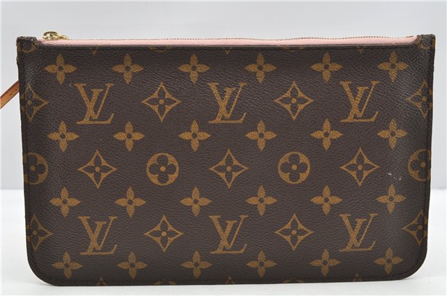 Authentic Louis Vuitton Monogram Neverfull Pouch Purse Clutch Bag Pink LV 6579F
