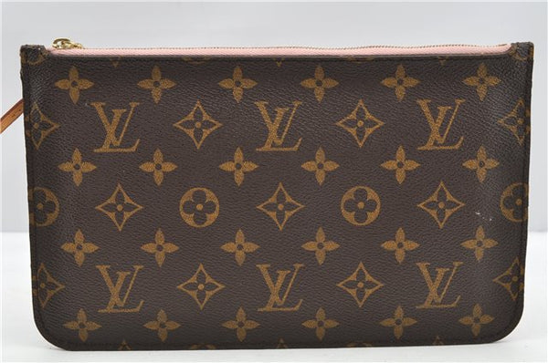 Authentic Louis Vuitton Monogram Neverfull Pouch Purse Clutch Bag Pink LV 6579F