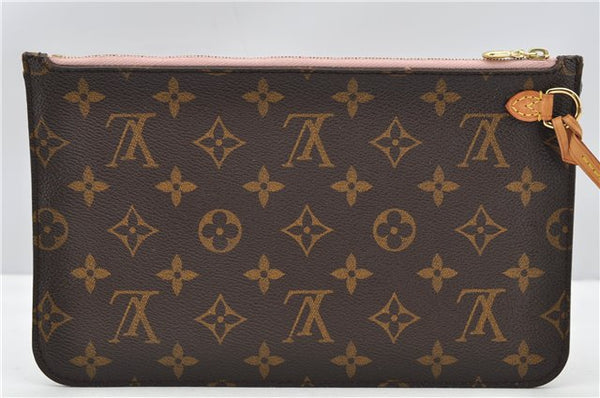 Authentic Louis Vuitton Monogram Neverfull Pouch Purse Clutch Bag Pink LV 6579F