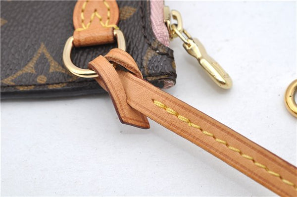 Authentic Louis Vuitton Monogram Neverfull Pouch Purse Clutch Bag Pink LV 6579F