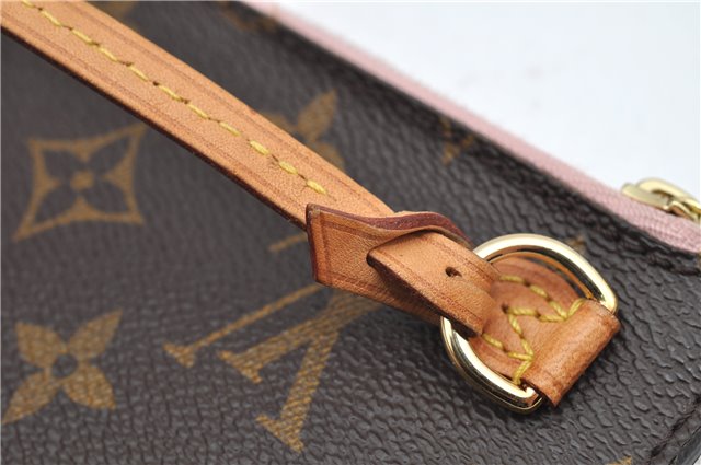 Authentic Louis Vuitton Monogram Neverfull Pouch Purse Clutch Bag Pink LV 6579F