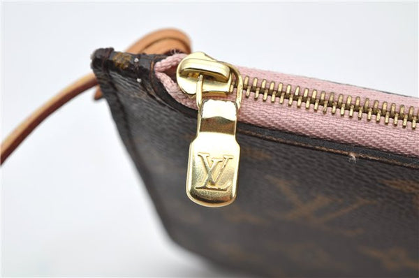 Authentic Louis Vuitton Monogram Neverfull Pouch Purse Clutch Bag Pink LV 6579F