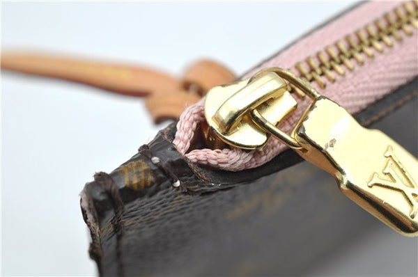 Authentic Louis Vuitton Monogram Neverfull Pouch Purse Clutch Bag Pink LV 6579F