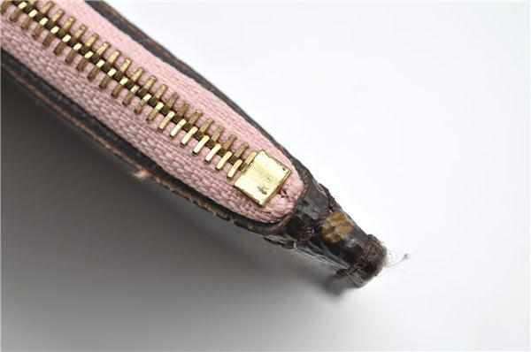 Authentic Louis Vuitton Monogram Neverfull Pouch Purse Clutch Bag Pink LV 6579F