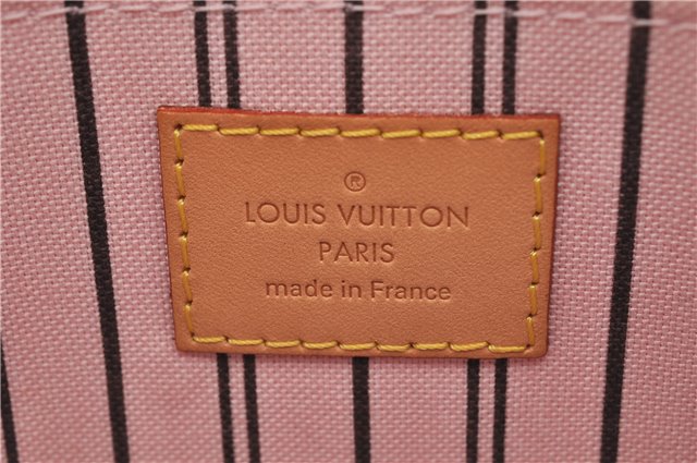 Authentic Louis Vuitton Monogram Neverfull Pouch Purse Clutch Bag Pink LV 6579F