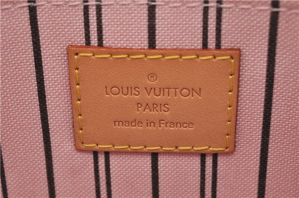 Authentic Louis Vuitton Monogram Neverfull Pouch Purse Clutch Bag Pink LV 6579F