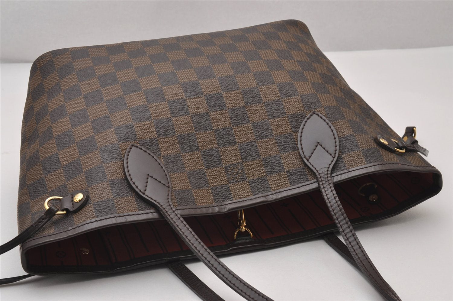 Authentic Louis Vuitton Damier Neverfull PM Shoulder Tote Bag N51109 LV 6583I