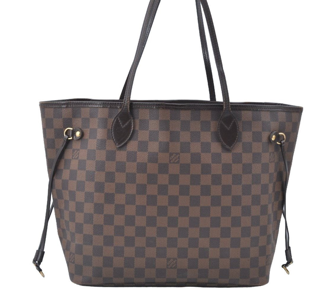 Authentic Louis Vuitton Damier Neverfull MM Shoulder Tote Bag N51105 LV 6652I
