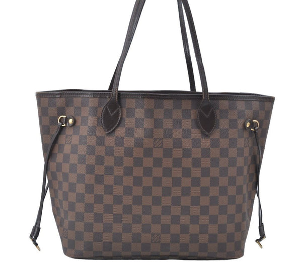 Authentic Louis Vuitton Damier Neverfull MM Shoulder Tote Bag N51105 LV 6652I