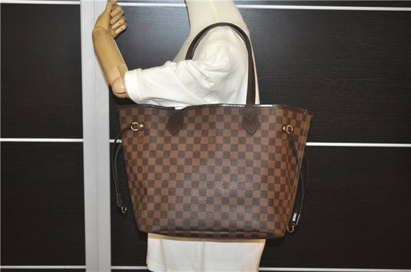 Authentic Louis Vuitton Damier Neverfull MM Shoulder Tote Bag N51105 LV 6676F